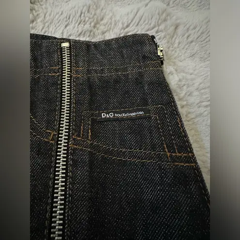 Dolce & Gabbana D&G Vintage Denim Zip Mini Skirt size 28/42