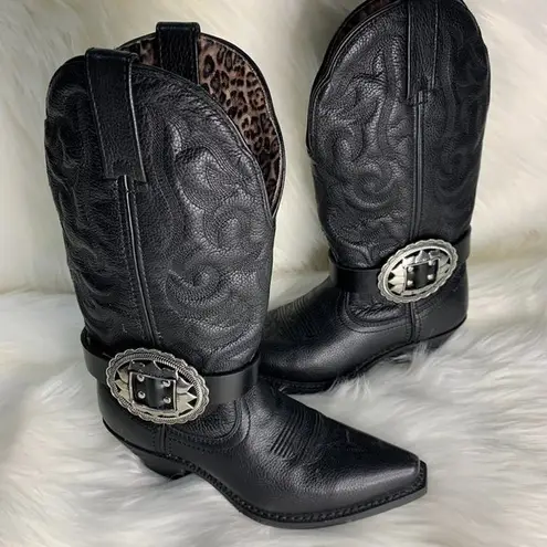 Handmade Womens Black Metal Buckle Removable Boot Band One Size Boot Cuff