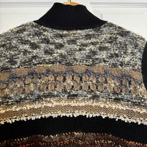 Vintage Talk of the Walk Italian Yarn Wool Mohair Textured Zip Sweater Jacket L Black Size L