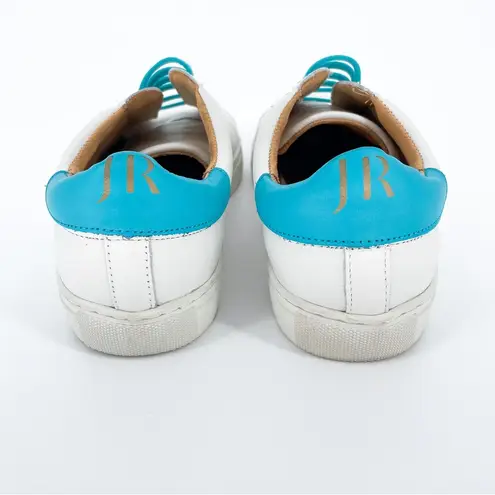 Jack Rogers  Lorelai Slip On Sneakers in White/Aqua Size 9