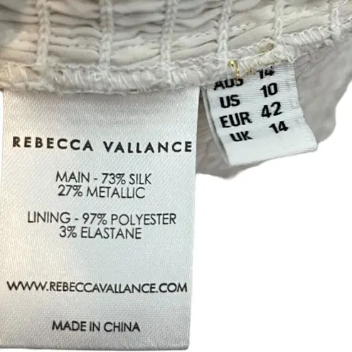 Rebecca Vallance NWT Almeria One Shoulder Mini Dress Metallic Gingham Size 14 Gold