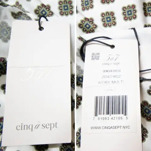 Cinq à Sept NEW Cinq à Sept 100% Silk Geneva Empire-waist Mini Dress, Ivory, L