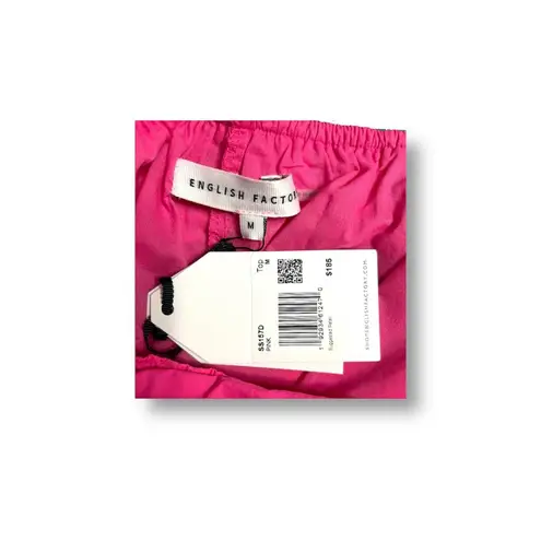 English Factory M Pink Scallop Tiered Maxi Dress Puff Sleeve Barbie Cottagecore