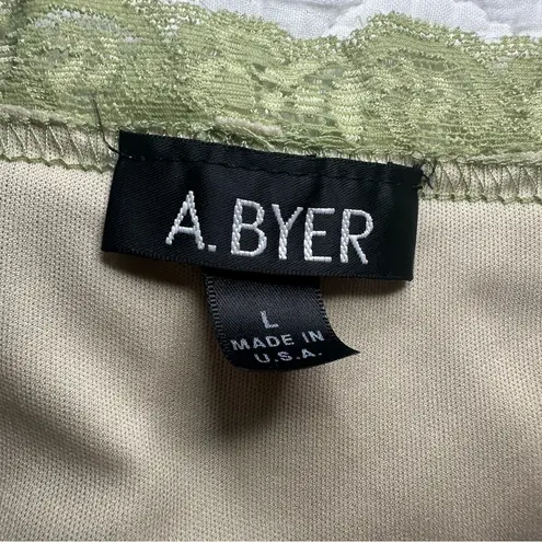 A Byer A. Byer Y2K Fitted Lace Tank Top. Size: Large. Sage Green w/ Cream Lining. - Image 5