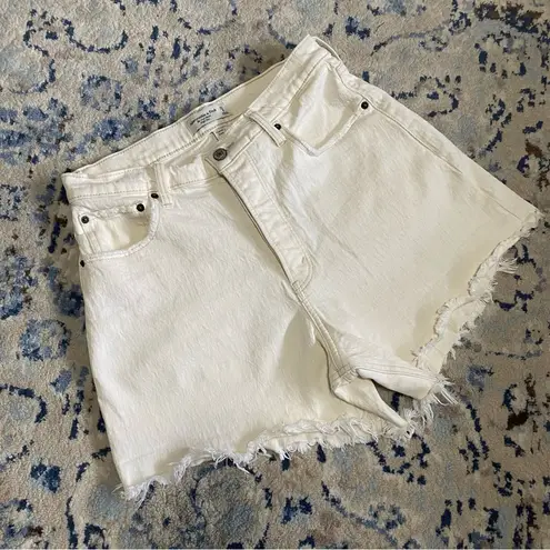 Abercrombie & Fitch  Curve Love High Rise The Dad Shorts Button Fly Cream 29 8