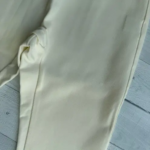 Halston Heritage NWT Cream High Waist Ribbed Leggings Size XS