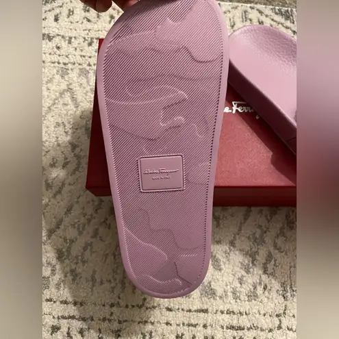 Salvatore Ferragamo - “Groovy” Gancini Slide Sandals - Lavender - Size 7 - NIB