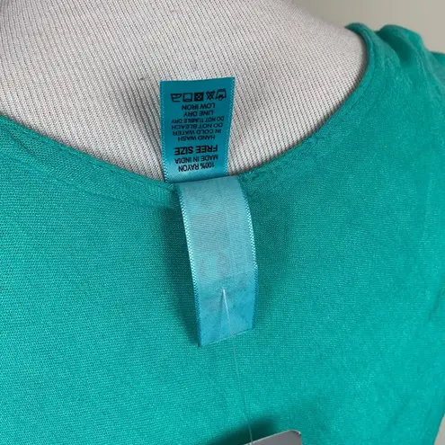 India Boutique Sleeveless Aqua Dress With Palm Tree Print L Swim Coverup Blue Size undefined