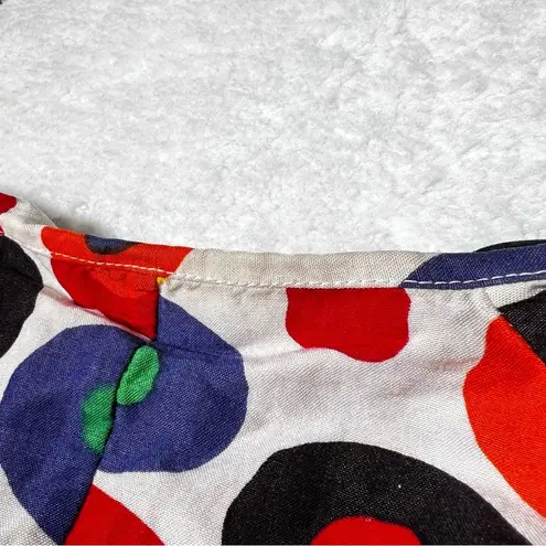 Vintage Polka Dot Zip Front Cap Sleeve Top Size M