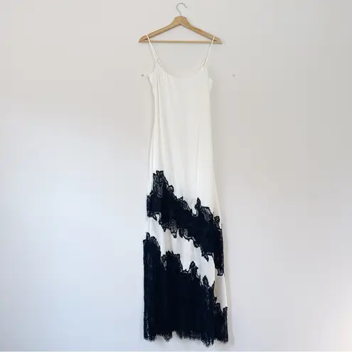L'Agence L’Agence Silvana Lace Inset Silk Gown White