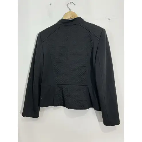 Tahari Womans Arthur S Levine Size 12 Black Zip Up Lined Cropped Jacket