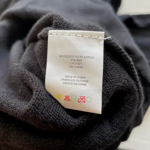 Cloth by Design New Convertible Side Slit Sweater Contrast Trim Black Purple