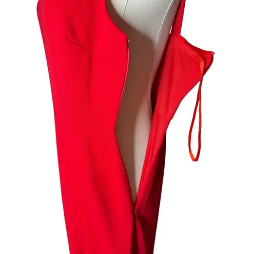 BHLDN Anthropologie Blake Square Neck Stretch Crepe Maxi Dress Red NEW sz Small