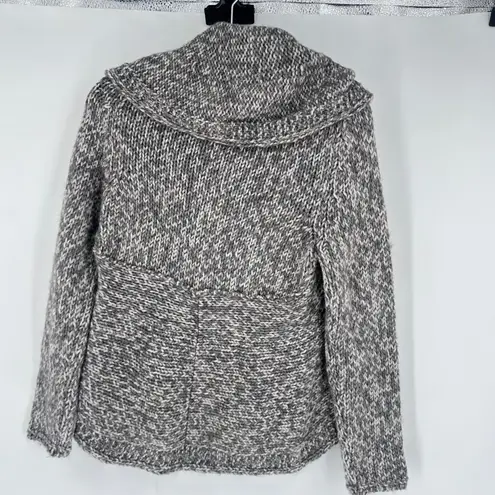 Elsamanda Women's Knit Cardigan Shawl Alpaca Wool Sweater Made in Italy Size S Gray