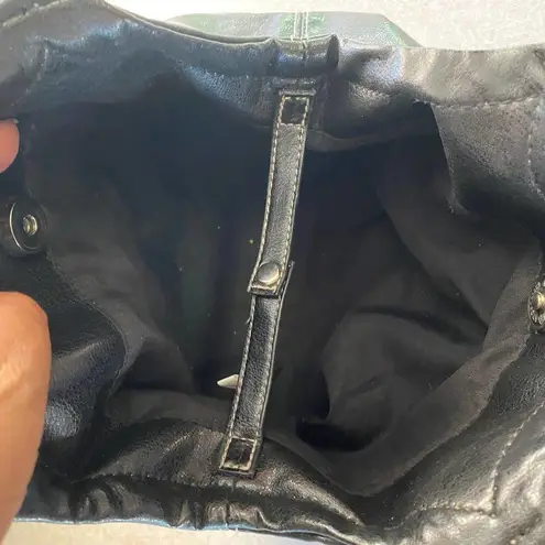 Black Vegan Leather Silver Handle 90s Y2k Mini Bag