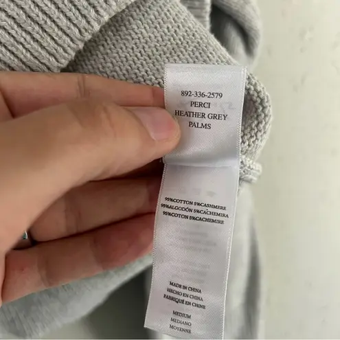 Rails Perci Heather Grey Palms Crew Neck Sweater Casual Neutral Comfy Medium