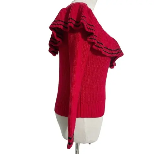 Lovers + Friends  XS  Top Blouse Long Sleeve Shirt Sweater Ruffle