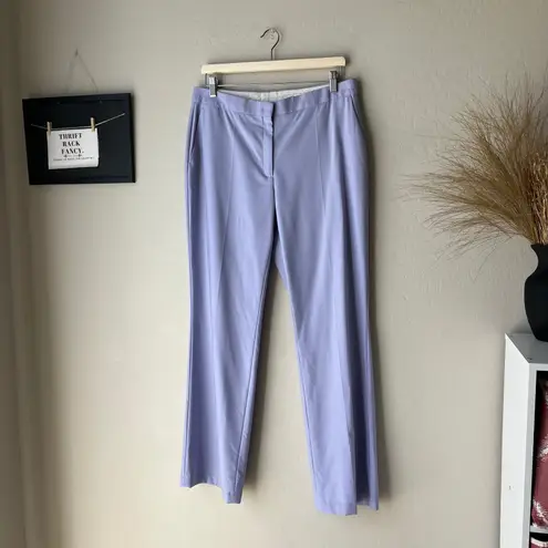 Another Tomorrow Lilac Purple Merino Wool Straight Leg Classic Trouser Pants 10
