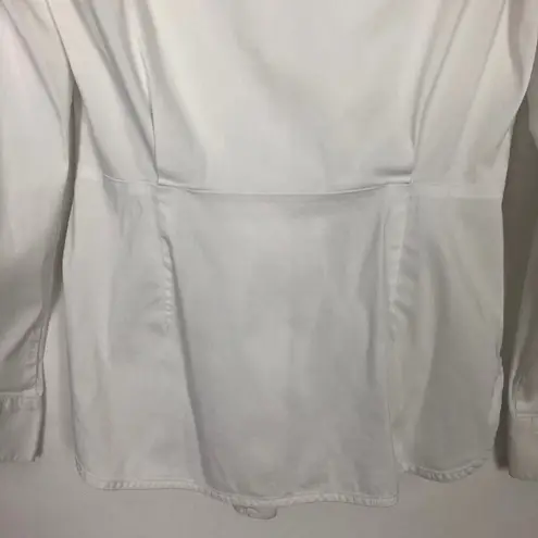 Bailey 44 Button Down Tie Front White Shirt Small Old Money Quiet Luxury Elegant