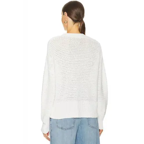 Brochu Walker Organic Cotton Knit Cardigan Button Front Cream White Women Medium