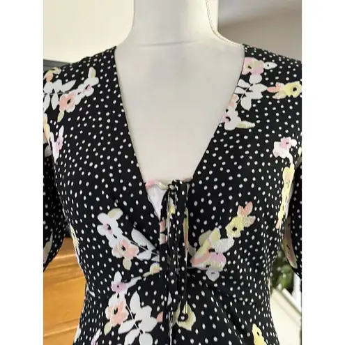 Topshop Size 4 Uk 8  Floral Print Dress Wedding Party New Year Open Back Summer