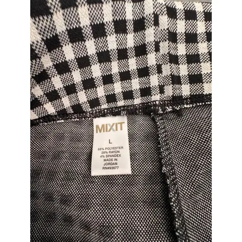 Mixit Black White Gingham Check Leggings with Side Cutout Detail Size Large