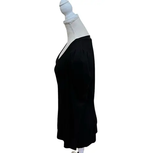 Torn By Ronny Kobo Black Long Sleeve Mini Dress Puffy Shoulders L