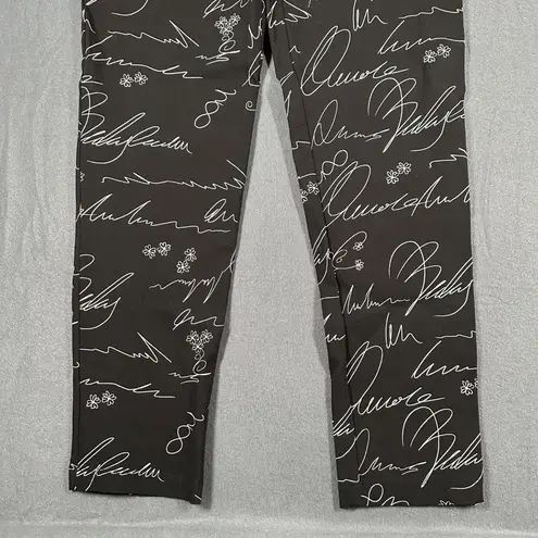 Frank Lyman Womens 12 Black Script Graffiti Writing Trouser Pant 226302