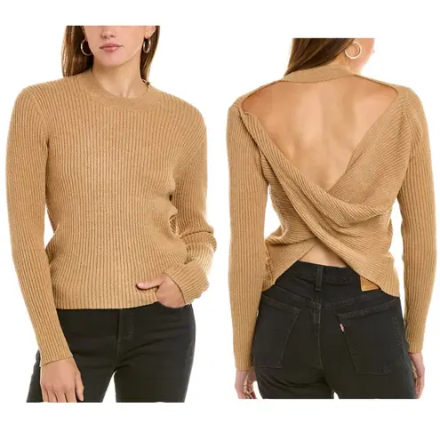 ASTR NWT  Tan Twist Open Back Sweater size XS! thumbnail 3