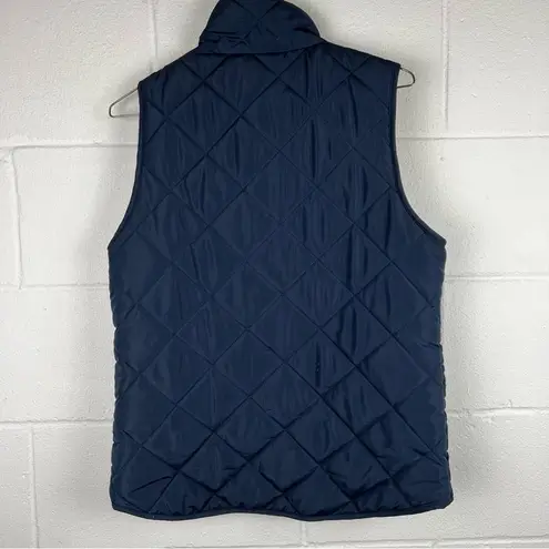 ☀️ Quinn Quilted Navy Vest, Size Medium Blue