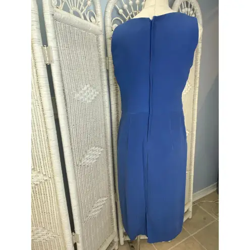 Kashka's of Milwaukee 100% Silk Crinkle Dress Periwinkle Blue Vintage M Size L