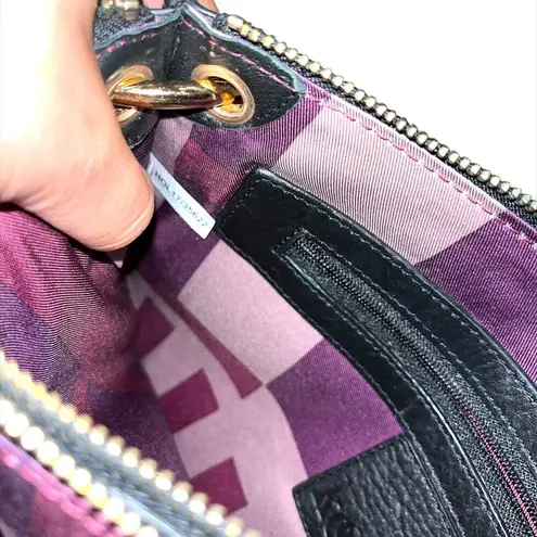 Kooba Black Leather Envelope Purse with Removable Shoulder Strap