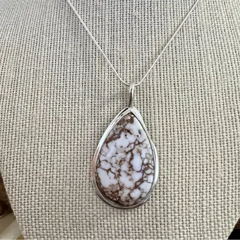 Wild Horse Turquoise 925 Silver Plated Necklace Native American Jewelry Brown