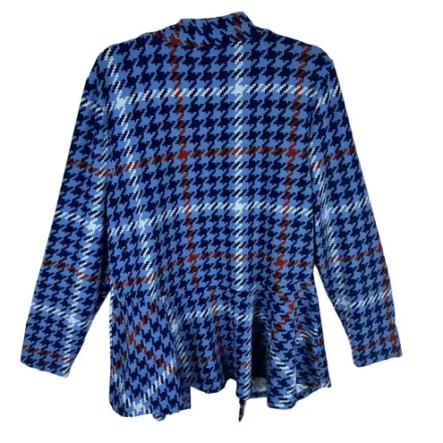 Denim & Co . Multicolor Houndstooth Tight Knit Long Sleeve Open Cardigan Size L