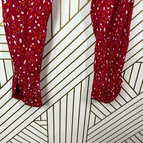 Poupette St. Barth  Red Sky Rayon Georgette Foe Printed Pants Size US XS