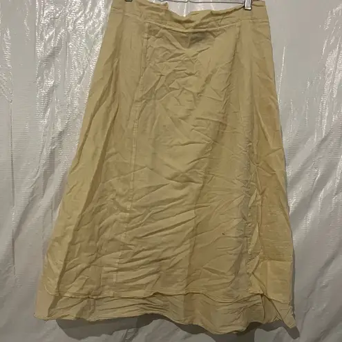 Eileen Fisher  Yellow Cotton Wrap Skirt Size Small
