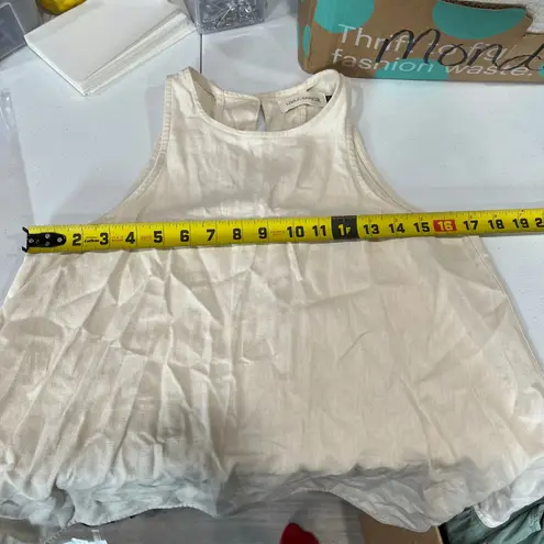 Ursa Minor Linen Blend Cream Asymmetrical Tank Top Womens XS Natural Sustainable