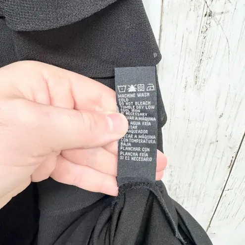 Scarlett Vintage Nite Dress Women Size 16 Black V-Neck Ruffle Sleeveless Mini