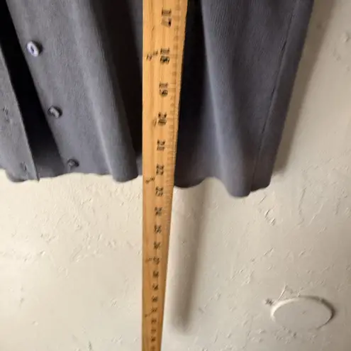 Geoffrey Beene Sweater Vintage Large Gray Silk Cotton Button Up Top Academia