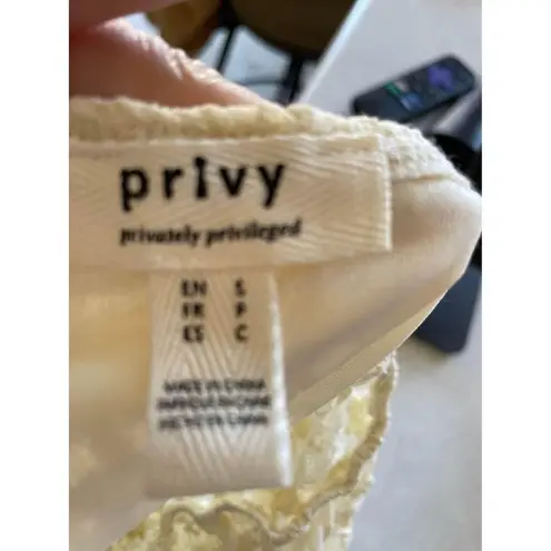 Privé Revaux Prive Revaux Women's Cream Lace Long Sleeve Ruched Bodycon Dress Size Small