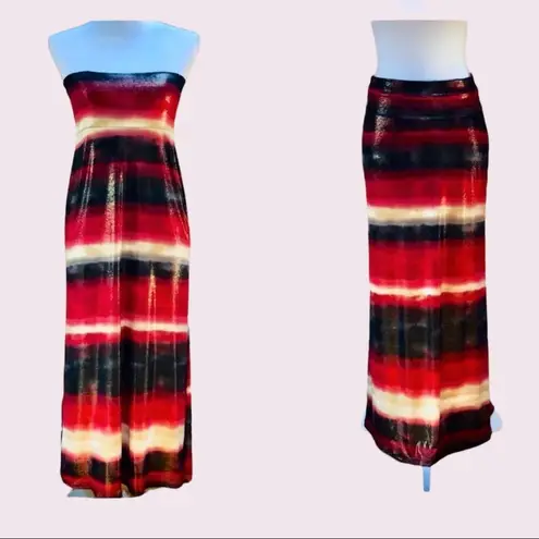 🆕 Metallic Maxi Skirt/Dress/Coverup💥 Red Size M