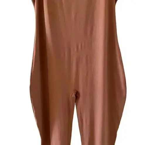 SKIMS All-In-One Mock Neck Sleeveless Zipper Back Closure Caramel SZ 4X #1474