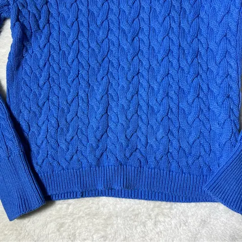 J.Crew  Blue Diagonal Cable Knit Cotton Sweater