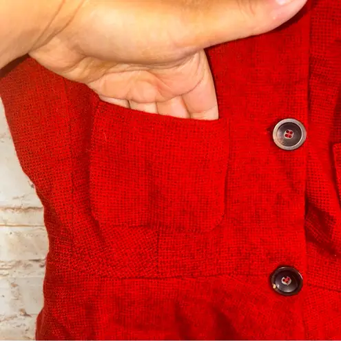 Piazza Sempione Cashmere Short Sleeve Cardigan Top in Red Size Italy 44 US 8