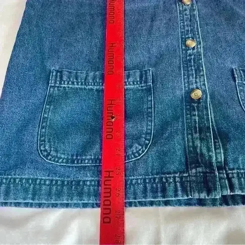 Classic Elements Denim Shirt Shacket Christmas Embroidered Size Medium Holiday