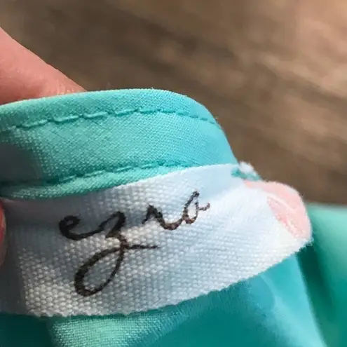 Ezra Aqua Dress Adjustable Sleeves Missing Label
