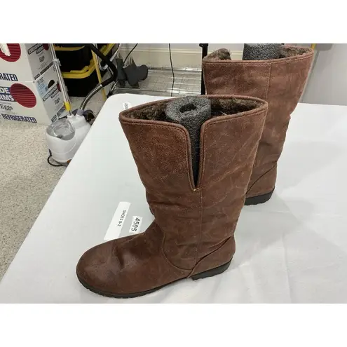 Lower East Side Womans Pull On Midcalf Boots 10 Brown Lined