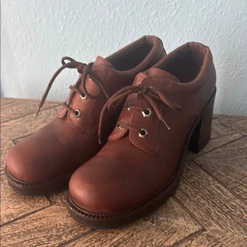 Nine & Co. 9&Co Made in Italy Brown Leather Lace-Up Shoes