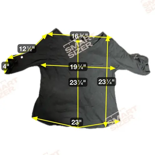 Zenana Outfitters Signature Women Black Relaxed Fit Roll Tab Sleeve Pocket Shirt Sz 1X