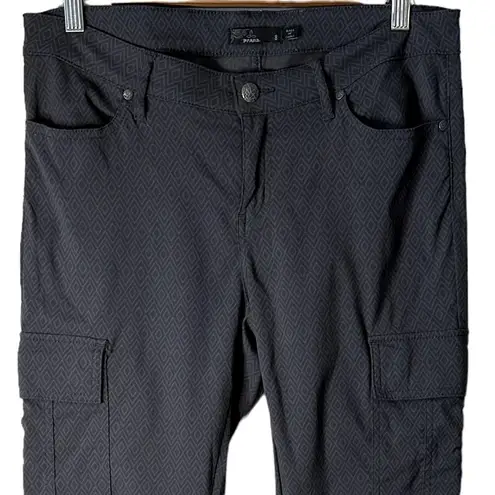 prAna Meme Cargo Skinny Pant Gray Stretch Zion Quartz Hiking Quick Dry Size 8